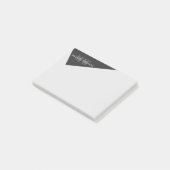 Moderne artistieke grijze monogram post-it® notes (Schuin)