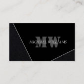 Moderne artistieke grijze monogram visitekaartje (Voorkant)