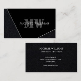 Moderne artistieke grijze monogram visitekaartje