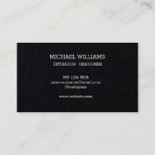 Moderne artistieke grijze monogram visitekaartje (Achterkant)