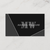 Moderne artistieke grijze monogram visitekaartje (Voorkant)