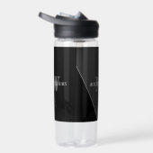 Moderne artistieke grijze monogram waterfles (Rechts)