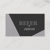 Moderne Artistieke grijze zwarte monogram Referral (Voorkant)