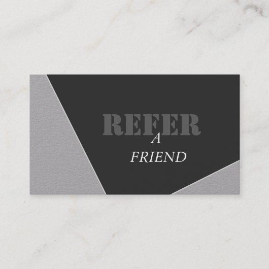 Moderne Artistieke grijze zwarte monogram Referral (Voorkant)