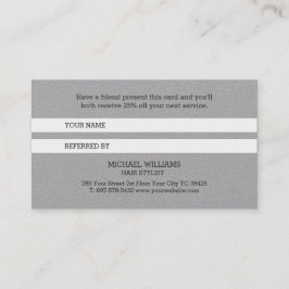 Moderne Artistieke grijze zwarte monogram Referral