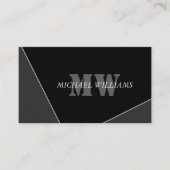 Moderne Artistieke grijze zwarte monogram Referral (Voorkant)