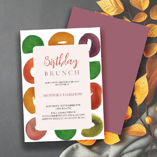 Moderne Artistieke Herfst Pastel Patroon Verjaarda Kaart