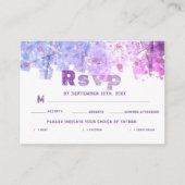 Moderne artistieke hoogroze Paarse bruiloft RSVP Informatiekaartje (Voorkant)