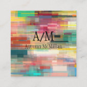 Moderne artistieke kunst veelkleurig vierkante visitekaartje (Voorkant)