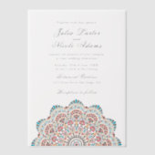 Moderne Artistieke Motief Stijl Mandala bruiloft Vellum Uitnodigingen (Voorkant)