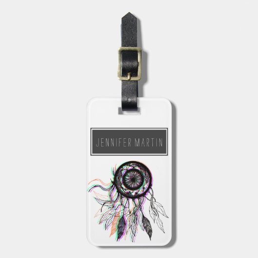 Moderne artistieke Native American Dreamweaver Bagagelabel (Voorkant verticaal)