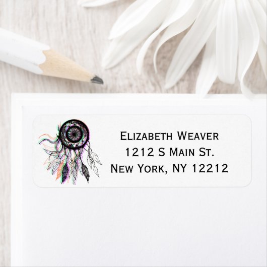 Moderne artistieke Native American Dreamweaver Etiket (Insitu)