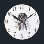 Moderne artistieke Native American Dreamweaver Ronde Klok<br><div class="desc">Deze moderne en coole artistieke Native American droamcatcher is perfect voor het trendy en stijlvolle individu. Zijn hedendaagse en eenvoudige gedrukte tekst is geweldig voor vele geschenken en gelegenheden. Geniet van dit etnische en artistieke ontwerp voor je volgende aankoop; voor jezelf,  je vrienden of je familie.</div>