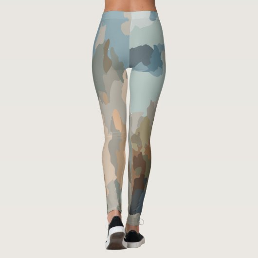 Moderne artistieke natuur kleurt organische vormen leggings (Achterkant)