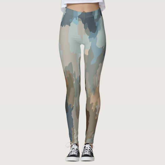 Moderne artistieke natuur kleurt organische vormen leggings (Voorkant)