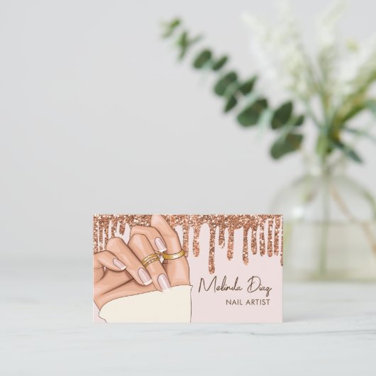 Moderne artistieke ontwerper Salon Faux Glitter Visitekaartje (Staand voorkant)