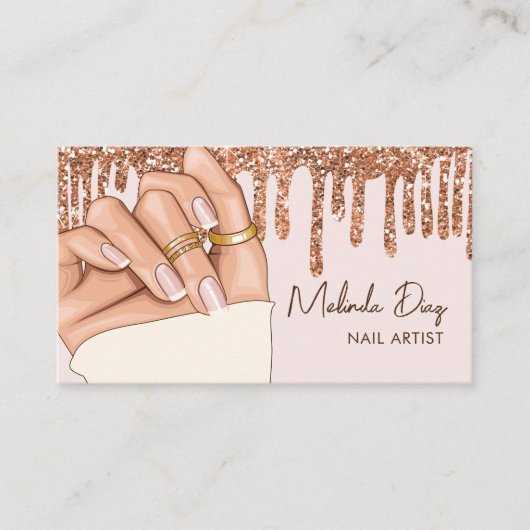 Moderne artistieke ontwerper Salon Faux Glitter Visitekaartje (Voorkant)