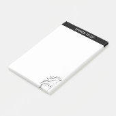 Moderne artistieke paardensilhouet in zwart-wit post-it® notes (Schuin)