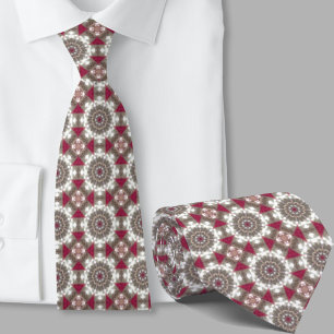 Moderne Artistieke Rode Geometrische Patroon Heren Stropdas