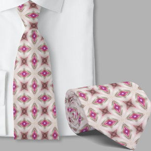 Moderne Artistieke Roze Geometrisch Patroon Herens Stropdas