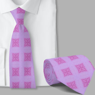 Moderne Artistieke Roze Geometrische Patroon Heren Stropdas