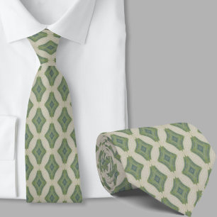 Moderne Artistieke Saliegroene Patroon Herenstrik Stropdas