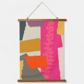 Moderne, artistieke, silhouette kleurenblokken hangend wandkleed (Voorkant)