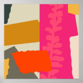 Moderne, artistieke, silhouette kleurenblokken poster (Voorkant)