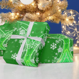 Moderne artistieke sneeuwvlokken WRAPPINGPAPIER Cadeaupapier