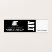 Moderne, artistieke tentoonstelling, gedetailleerd visitekaartje (Buitenkant ongevouwen)