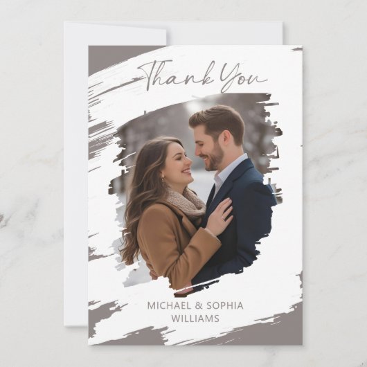 Moderne Artistieke Trouw Dank Je Wintergrijs  Kaart (Voorkant)