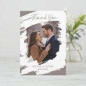 Moderne Artistieke Trouw Dank Je Wintergrijs  Kaart (Staand voorkant)