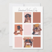 Moderne Artistieke Vrouwendag/Zwarte Maand Mooi Feestdagenkaart (Voorkant)