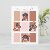 Moderne Artistieke Vrouwendag/Zwarte Maand Mooi Feestdagenkaart (Staand voorkant)