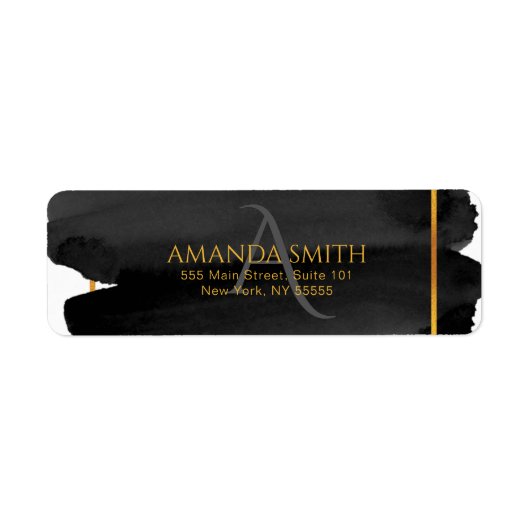 Moderne artistieke Waterverf en goud Etiket (Voorkant)