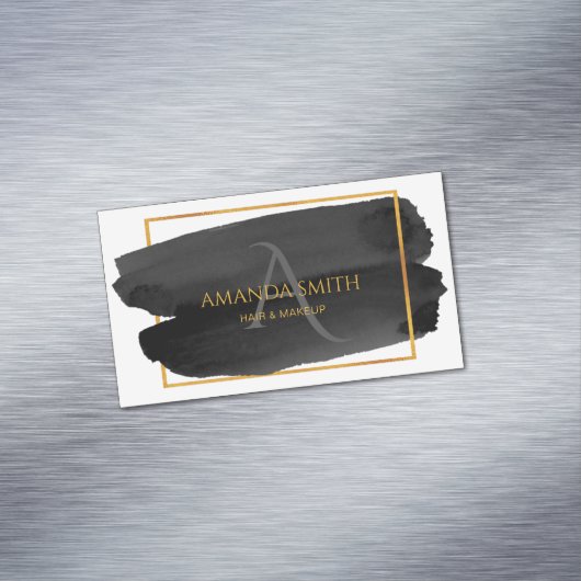 Moderne artistieke Waterverf en goud Magnetisch Visitekaartje (Voorbeeld)