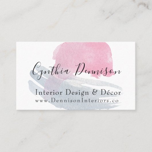 Moderne artistieke Waterverf Splash QR-code Visitekaartje (Voorkant)