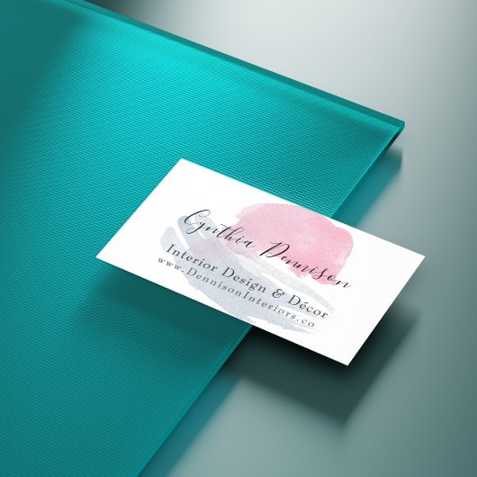 Moderne artistieke Waterverf Splash QR-code Visitekaartje