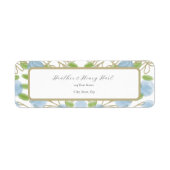 Moderne Artistieke Waterverf Trouw Retouradres Etiket (Voorkant)