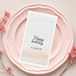 Moderne artistieke zachte regenboog verjaardag servet