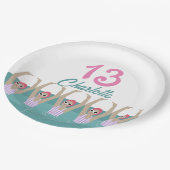 Moderne artistieke zwemmers 13e verjaardag papieren bordje (Gekanteld)