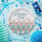 Moderne artistieke zwemmers 13e verjaardag papieren bordje (Feest)