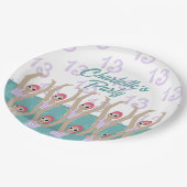 Moderne artistieke zwemmers 13e verjaardag papieren bordje (Gekanteld)