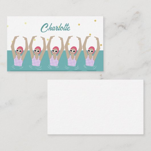 Moderne  artistieke zwemmers Synchroon zwemmen Informatiekaartje