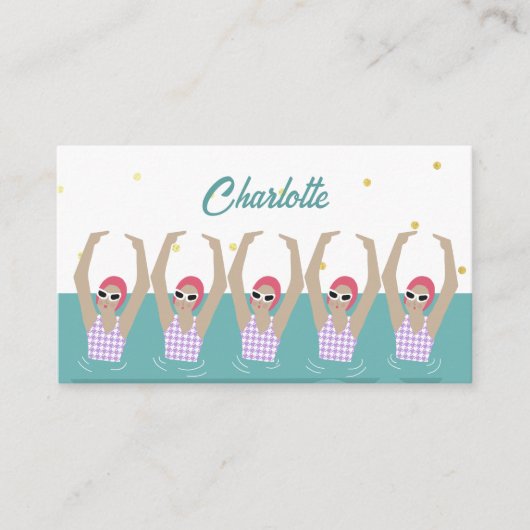 Moderne  artistieke zwemmers Synchroon zwemmen Informatiekaartje (Voorkant)