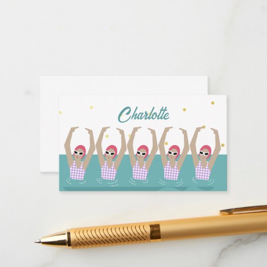 Moderne artistieke zwemmers Synchroon zwemmen Informatiekaartje (Voorkant / Achterkant in situ)