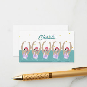 Moderne  artistieke zwemmers Synchroon zwemmen Informatiekaartje