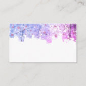Moderne artistieke zwendel roze en Paarse bruiloft Informatiekaartje (Achterkant)
