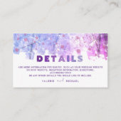 Moderne artistieke zwendel roze en Paarse bruiloft Informatiekaartje (Voorkant)