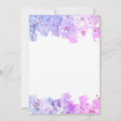 Moderne artistieke zwendel roze en Paarse bruiloft Kaart (Achterkant)